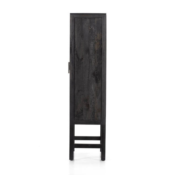 Caprice Narrow Cabinet In Black Wash Mango