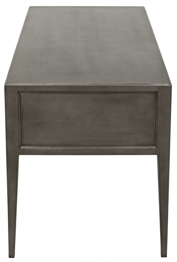 Africa Mahogany and Veneer Desk with Brass Pulls in Pale Finish