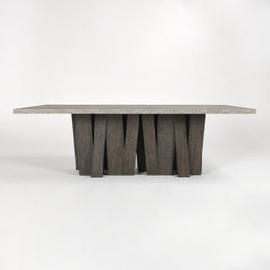 Simone Solid Wood Dining Table with Concrete Top