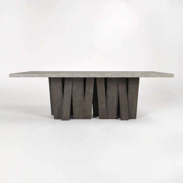 Simone Solid Wood Dining Table with Concrete Top