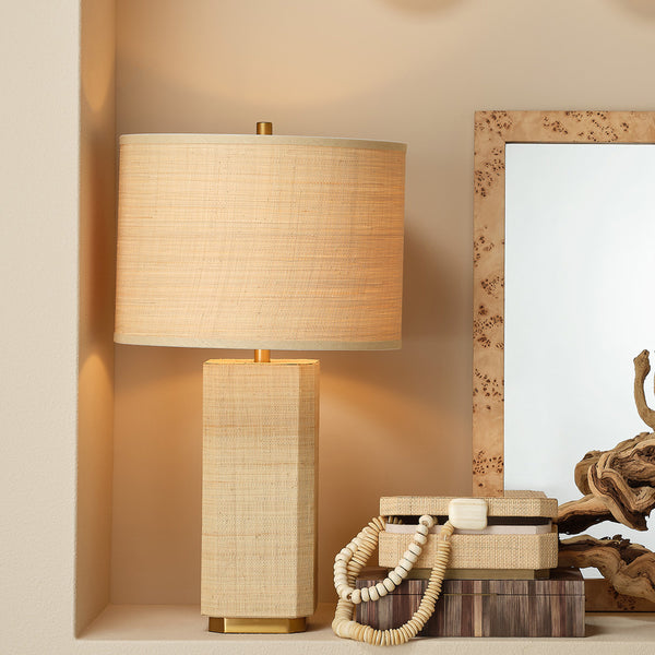 Utopia Raffia Table Lamp with Raffia Shade