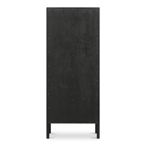 Hannah Tall Cabinet Black with Glass Inserts