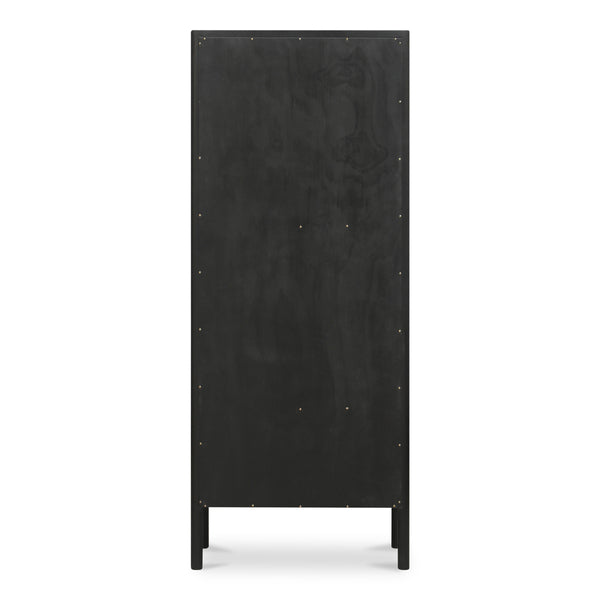 Hannah Tall Cabinet Black with Glass Inserts