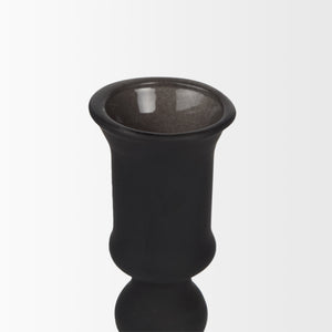 Haute Large Matte Black Blown Glass Candlestick