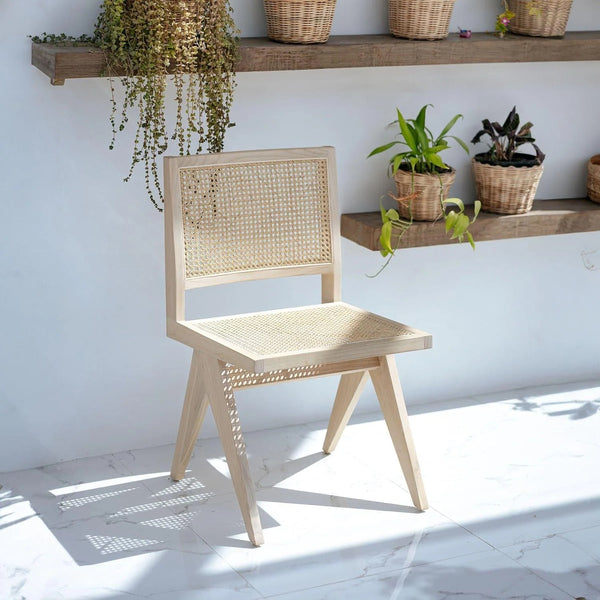 Jeanneret Cane Side Chair - Oak