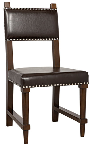Kerouac Birch Chair in Distressed Brown Leather