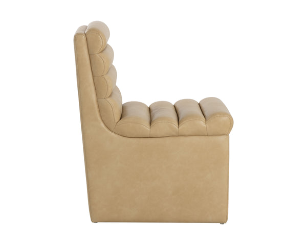 NORM WHEELED DINING CHAIR - COPLEY LATTE