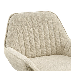 Luther Fabric Gaslift Swivel Bar Stool In Strata Cream (Set of 2)