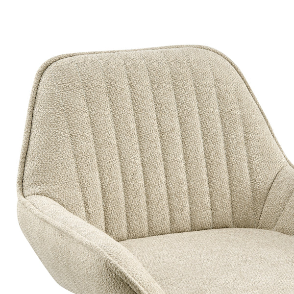 Luther Fabric Gaslift Swivel Bar Stool In Strata Cream (Set of 2)