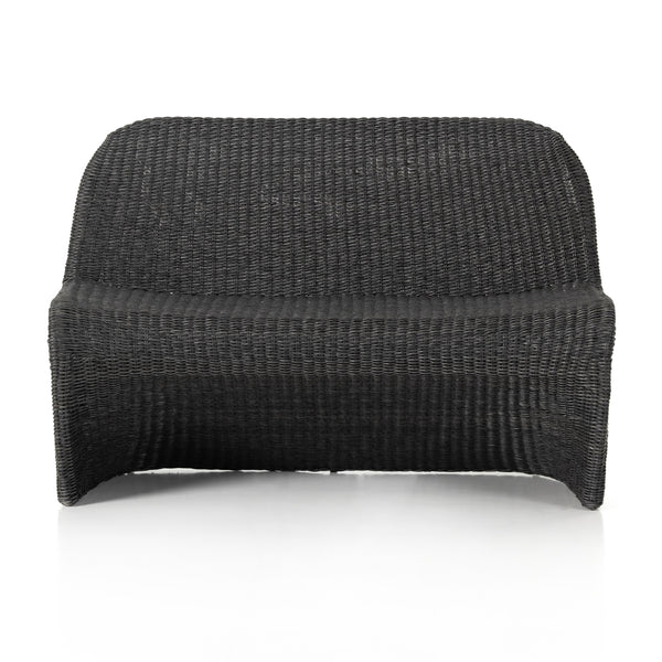 Portia Outdoor Dining Bench In 50" In Coal