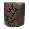 Brizo Reclaimed Teak Side/ End Table, Natural/Nightfall Black