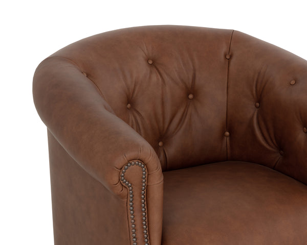MARJORIE LOUNGE CHAIR - COGNAC LEATHER