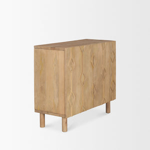 Heera Light Brown Diamond Motif w/ Shelf Accent Cabinet