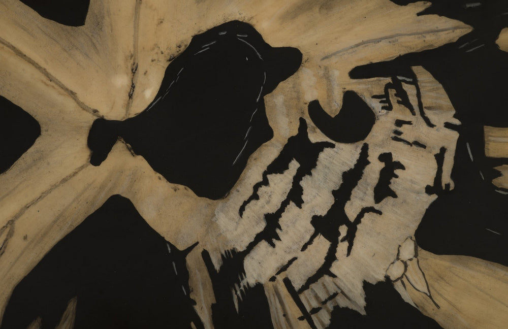 Cast Petrified Wood Stool In Beige & Brown