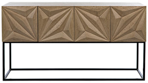 Zurich Bleached Walnut Console with Industrial Steel Frame