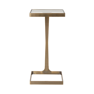 GLASS TOP SQUARE CIGAR TABLE IN ANTIQUE BRASS