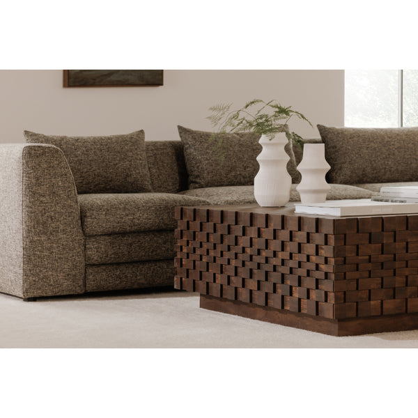 Moe's Lowtide Corner Chair in Stone Tweed