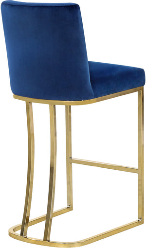 Rick Stool In Navy Velvet and Gold