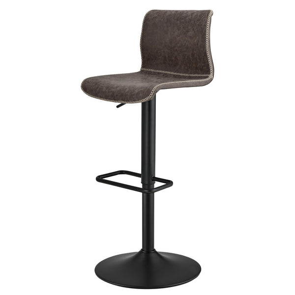 Jayden Low Back Gaslift Bar Stool In Vintage Coffee Brown