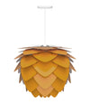Aluvia Medium Hardwired Pendant in Saffron with White Cord