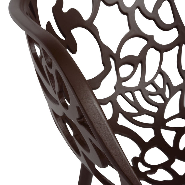 ORO ALUMINUM CHAIR (WITH ARMS) - BROWN