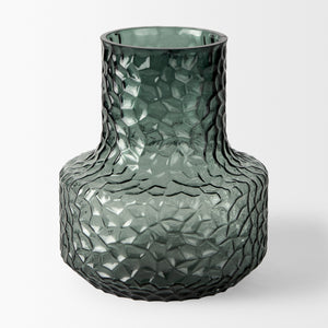 Jolene Short Green Glass Vase