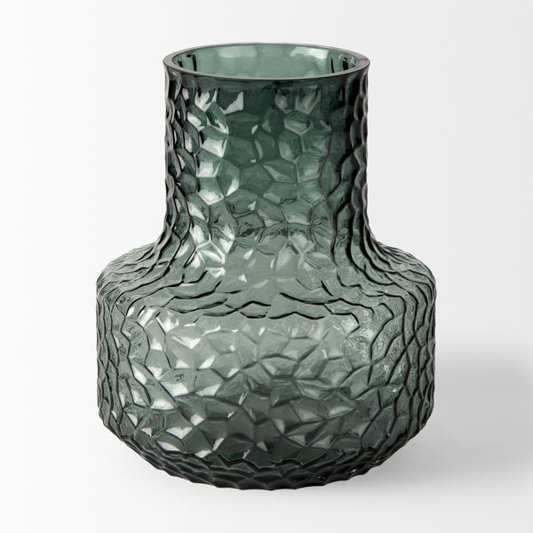 Jolene Short Green Glass Vase