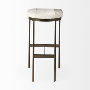 Millie 16.75 X 17.75 X 30 Hair-on-hide Seat W/ Gold Frame Bar Stool