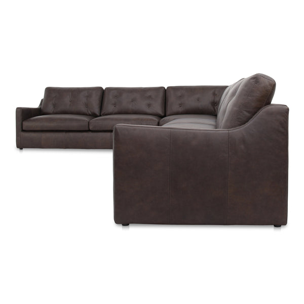 Thurlow Corner Modular Sectional in Espresso Brown Leather