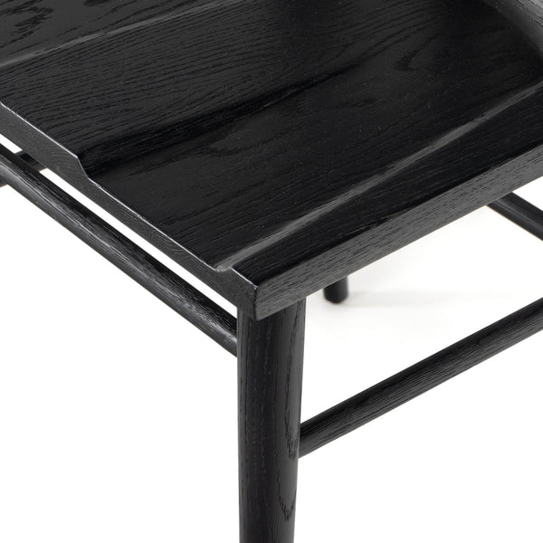 Gregory Dining Chair In Black Oak
