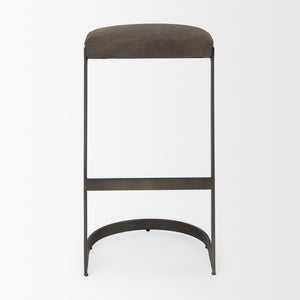 Tyson 17L x 18W x 31H Brown/Gray Suede W/ Metal Frame Bar Stool