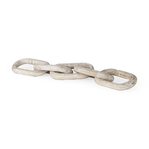 Alix 29.0L x 5.0W x 5.0H Beige Wooden Link Chain Decorative Object