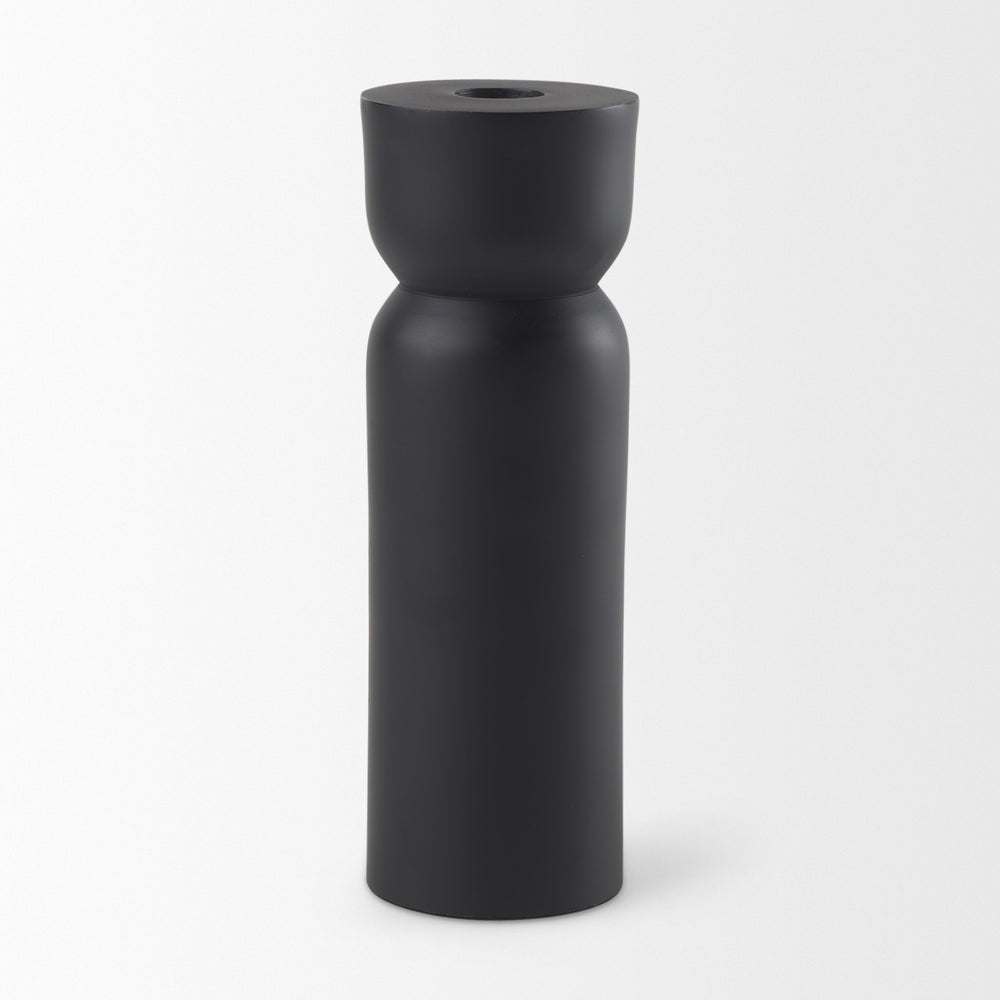 Malta Black Large Metal Candle Holder