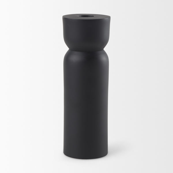 Malta Black Large Metal Candle Holder