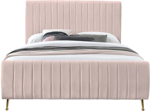 Marcos Full Bed In Pink Velvet