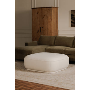 Moe's Marion Square Ottoman White Fabric