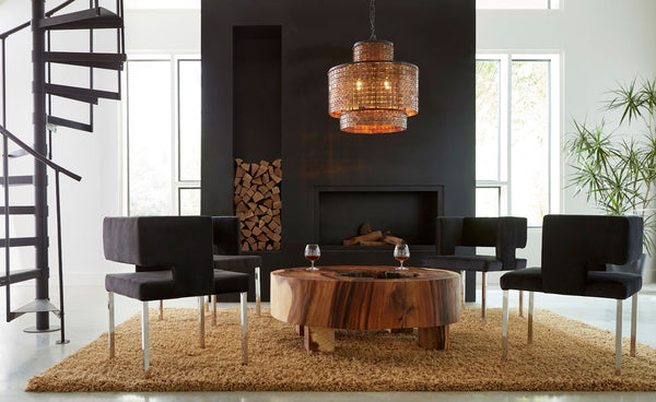 Raffia Dining Chair, Black Velvet, Stainless Steel Legs
