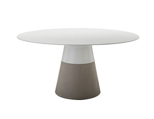 Maldives Dining table 63" with white solid surface and concrete base