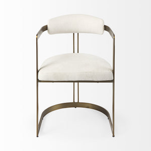 Hollyfield 20.5 x 21.3 x 29.5 Cream Fabric Seat W/ Gold Iron Frame Dining Chair