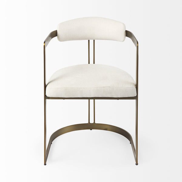 Hollyfield 20.5 x 21.3 x 29.5 Cream Fabric Seat W/ Gold Iron Frame Dining Chair