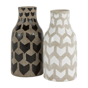 Graphic Ceramic Bottle Vases