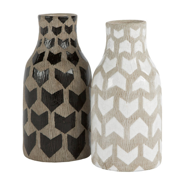 Graphic Ceramic Bottle Vases