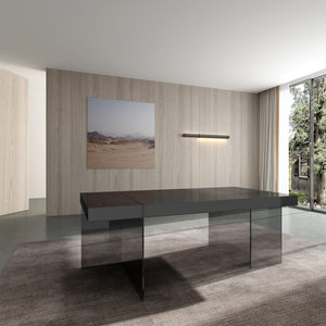 Reese Modern Dining Table in Grey High Gloss
