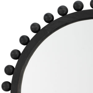 Brighton Round Wood Mirror, Charcoal