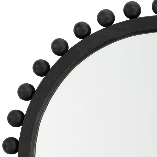 Brighton Round Wood Mirror, Charcoal