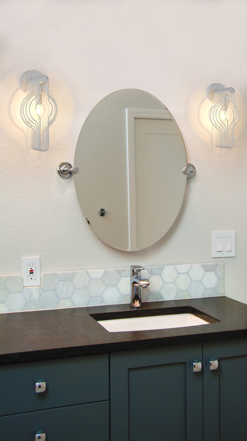 Contour 1 Light Wall Sconce in White Finish