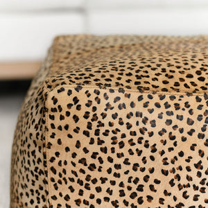 Classic Home Hide Pouf with Leather Design