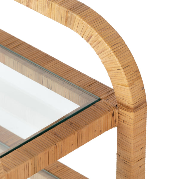 Dory Bar Cart In Honey Rattan