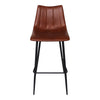 Moe's Alibi Barstool Set Of Two in Brown Faux Leather