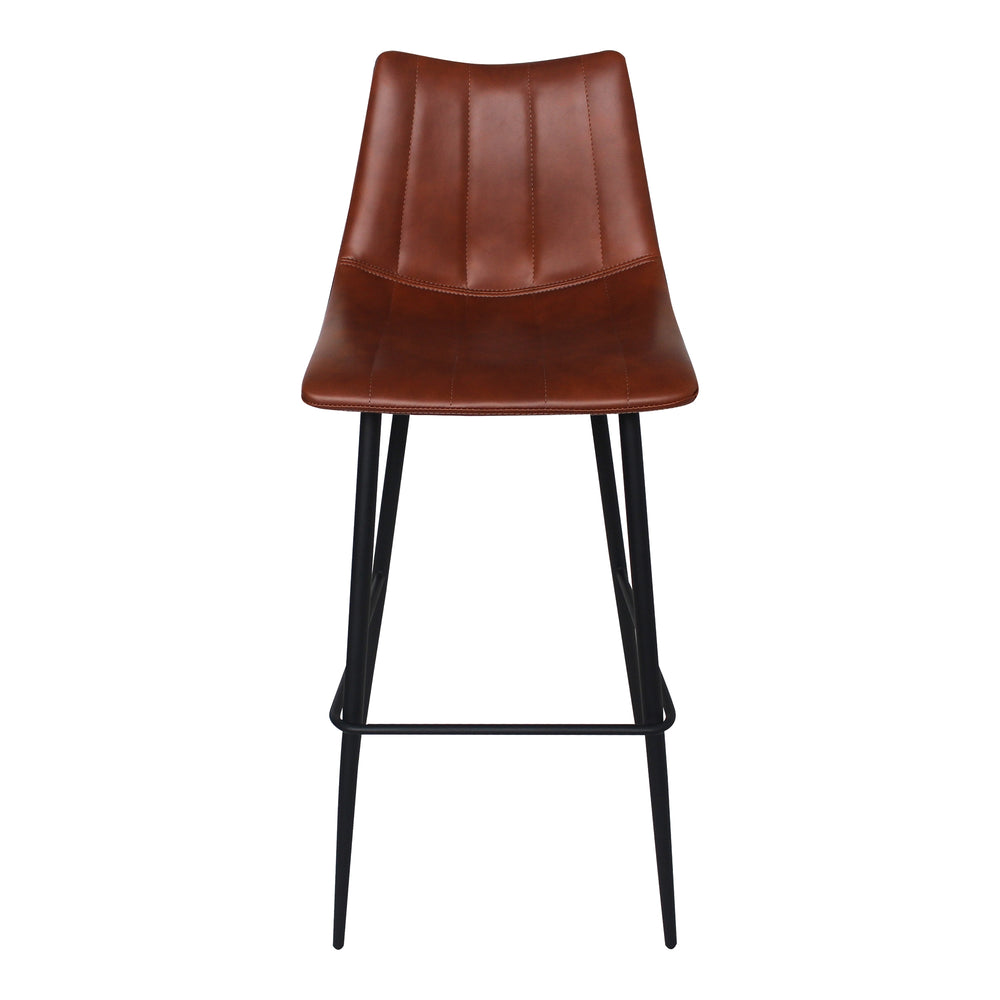 Moe's Alibi Barstool Set Of Two in Brown Faux Leather